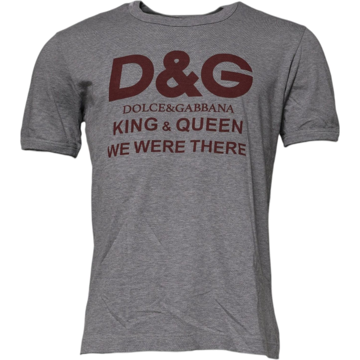 Dolce & Gabbana Gray Logo Print Cotton Crew Neck Men T-shirt Dolce & Gabbana Dim Gray