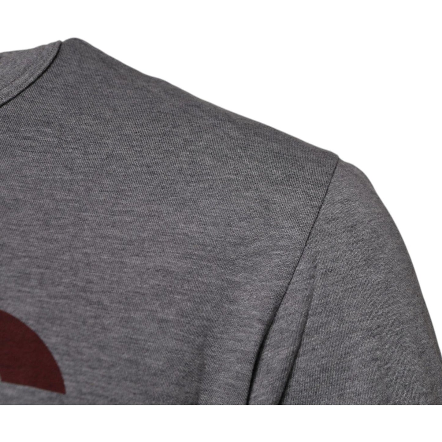 Dolce & Gabbana Gray Logo Print Cotton Crew Neck Men T-shirt Dolce & Gabbana Dim Gray