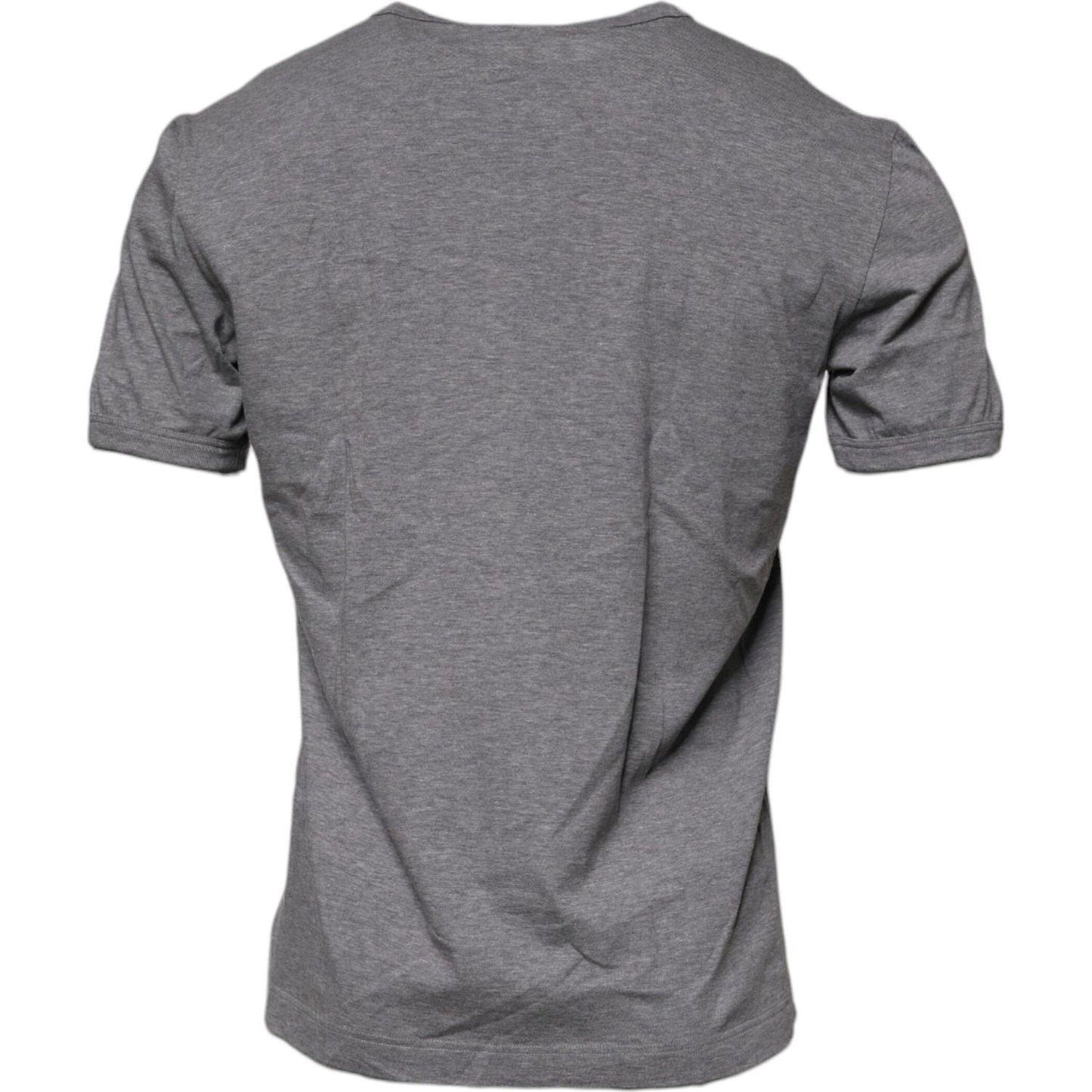 Dolce & Gabbana Gray Logo Print Cotton Crew Neck Men T-shirt Dolce & Gabbana Dim Gray