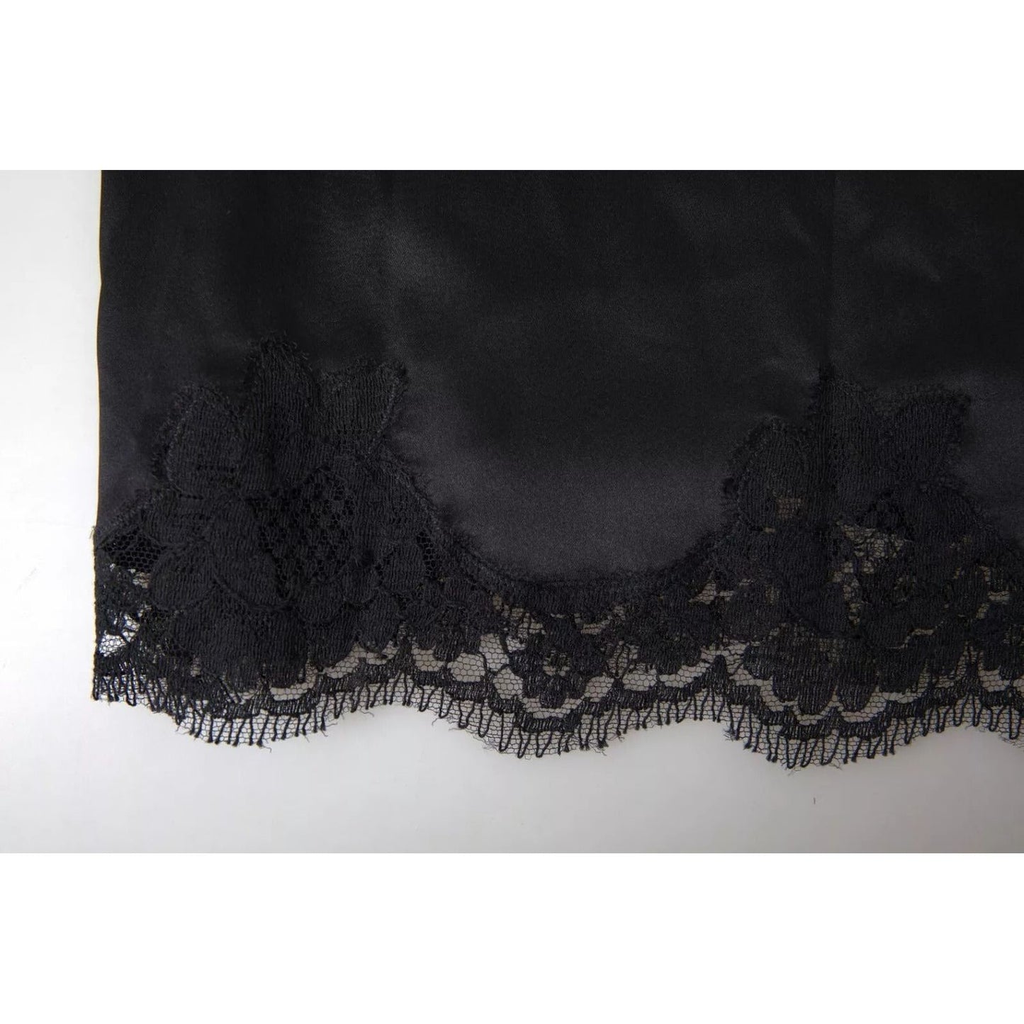 Dolce & Gabbana Sultry Black Silk Camisole Top Dolce & Gabbana Light Gray