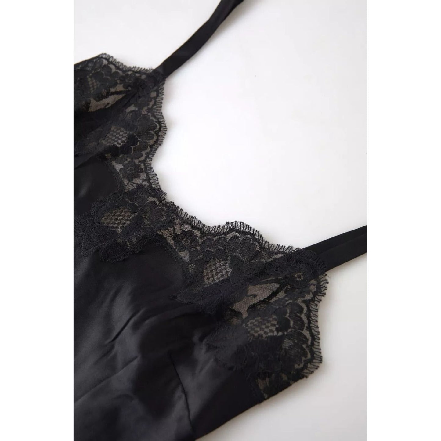Dolce & Gabbana Sultry Black Silk Camisole Top Dolce & Gabbana Dark Slate Gray