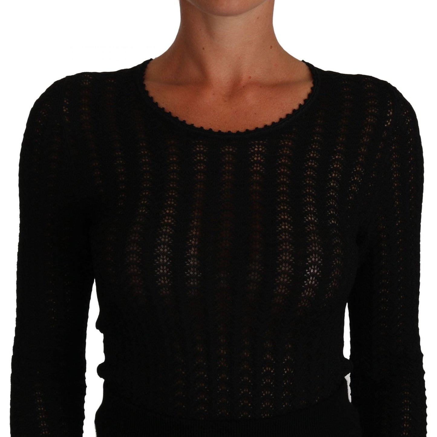 Dolce & Gabbana Elegant Black Knitted Sheath Dress Dolce & Gabbana Black
