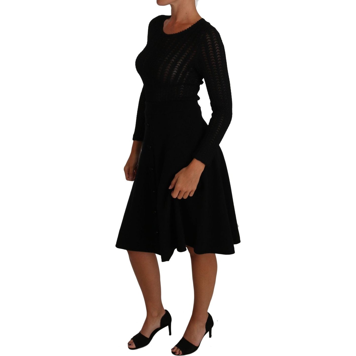 Dolce & Gabbana Elegant Black Knitted Sheath Dress Dolce & Gabbana Black