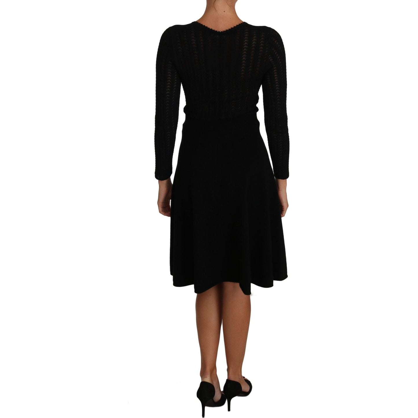 Dolce & Gabbana Elegant Black Knitted Sheath Dress Dolce & Gabbana Black