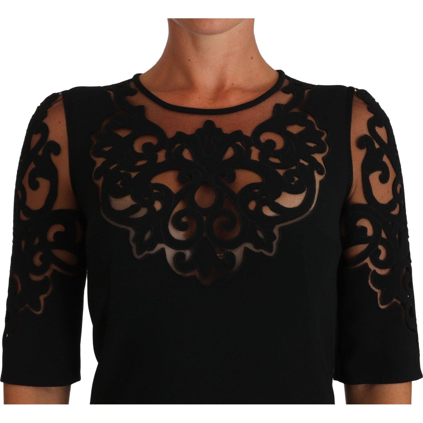 Dolce & Gabbana Elegant Black Cut-Out Detail Dress Dolce & Gabbana Black
