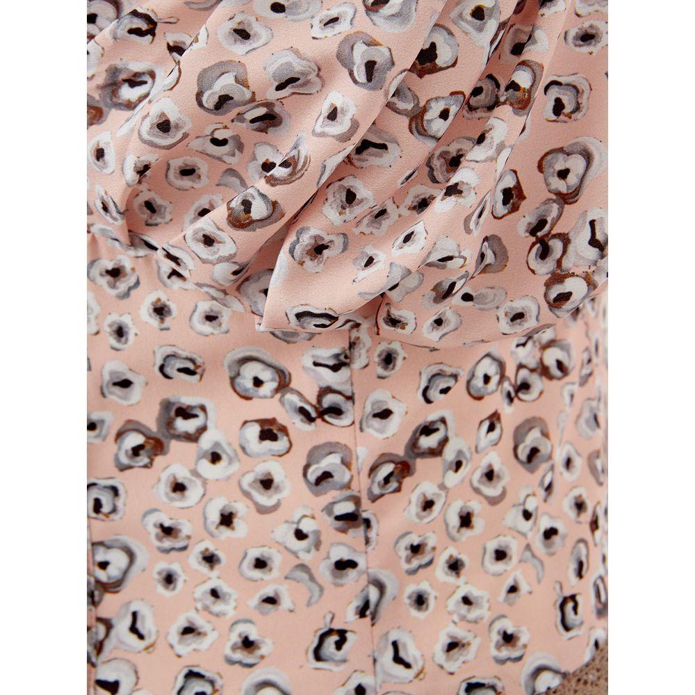 Lardini Elegant Pink Acetate Dress for Evening Elegance Lardini Rosy Brown