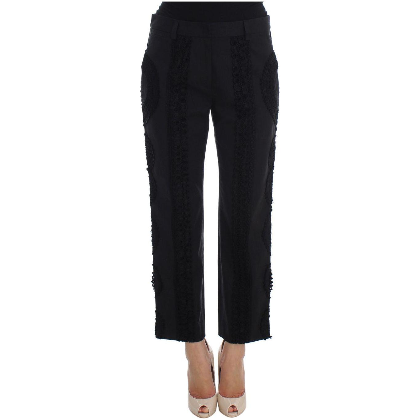 Dolce & Gabbana Elegant Black Torero Capri Pants Dolce & Gabbana Black