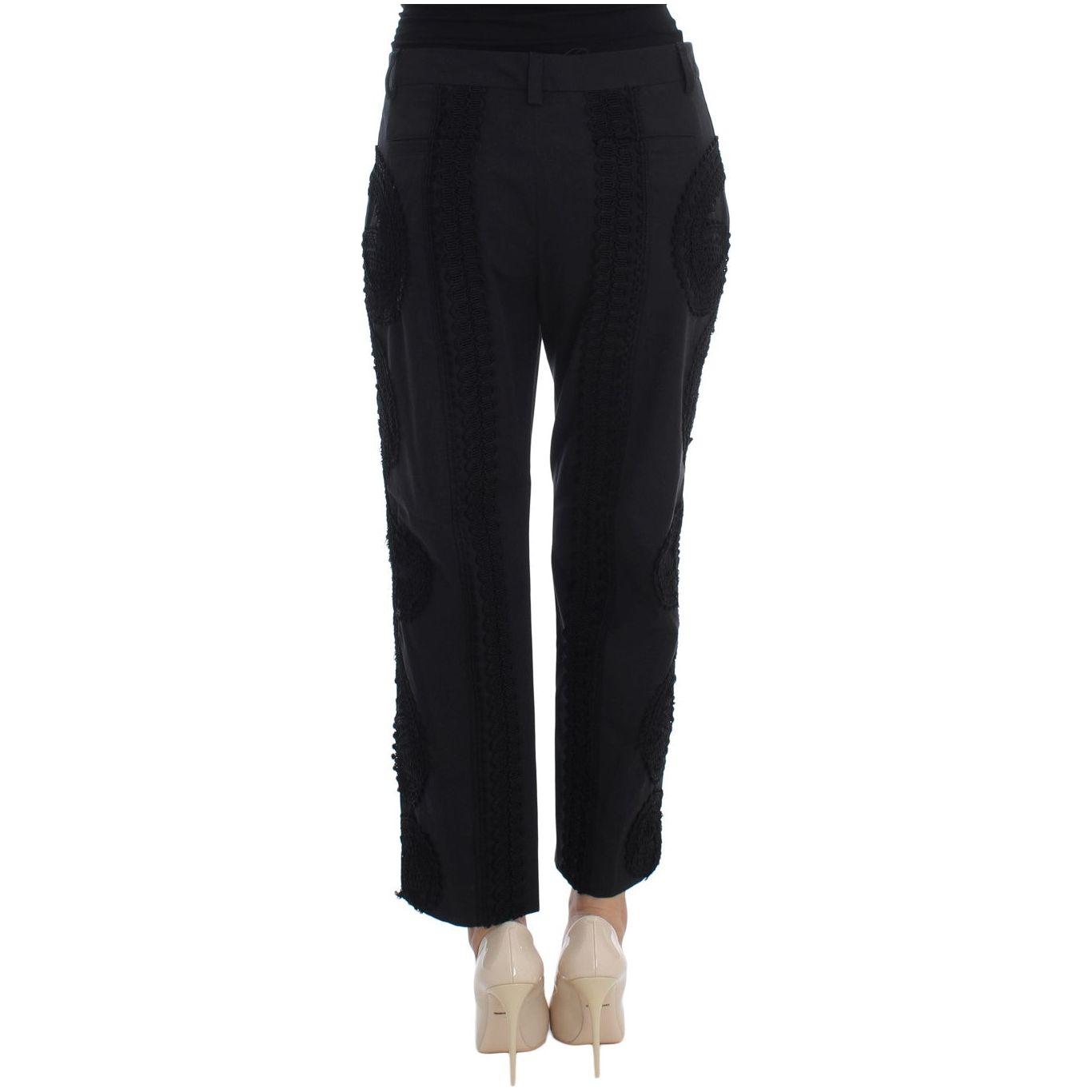 Dolce & Gabbana Elegant Black Torero Capri Pants Dolce & Gabbana Black