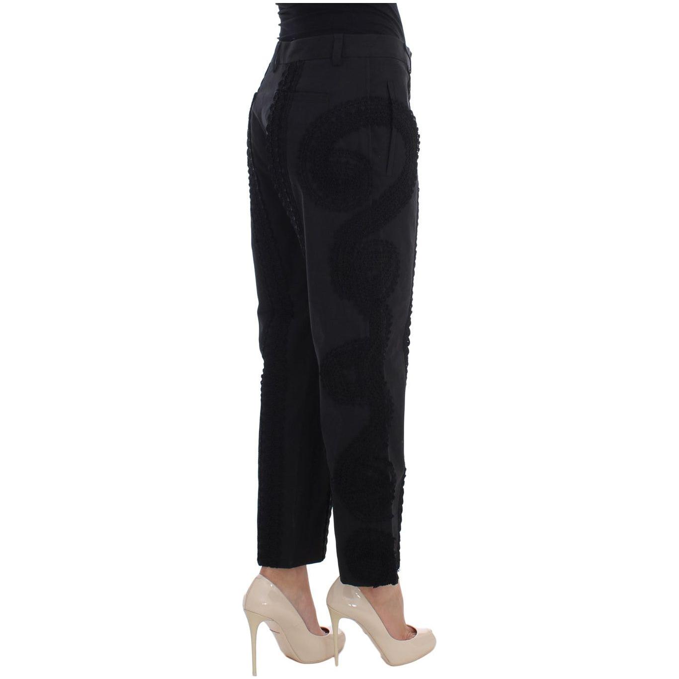 Dolce & Gabbana Elegant Black Torero Capri Pants Dolce & Gabbana Black