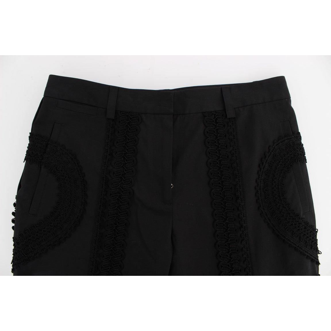 Dolce & Gabbana Elegant Black Torero Capri Pants Dolce & Gabbana Black