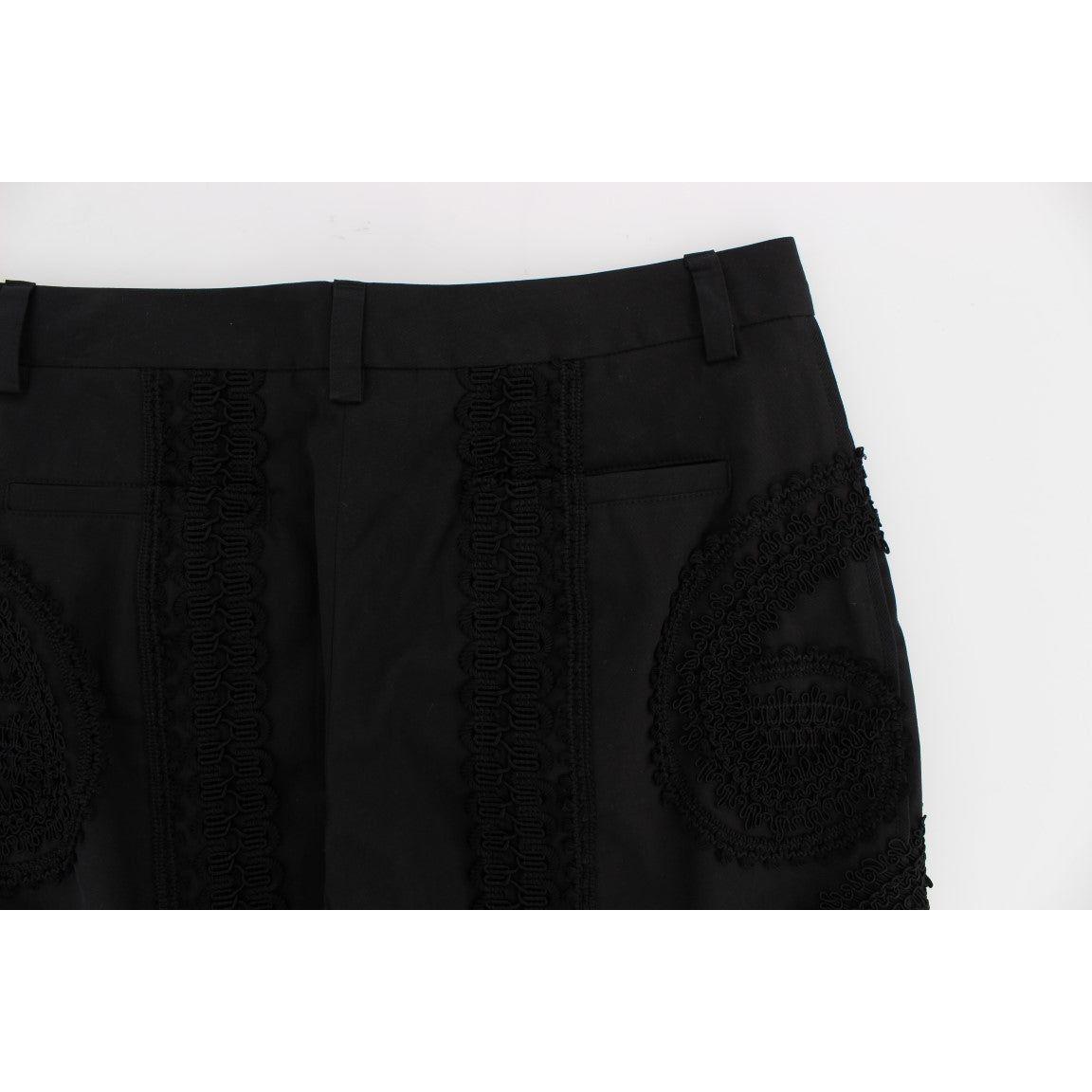 Dolce & Gabbana Elegant Black Torero Capri Pants Dolce & Gabbana Black