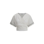 Brunello Cucinelli Buckle-knotted waist Blouse BR-M0F79FB206C600-XXS