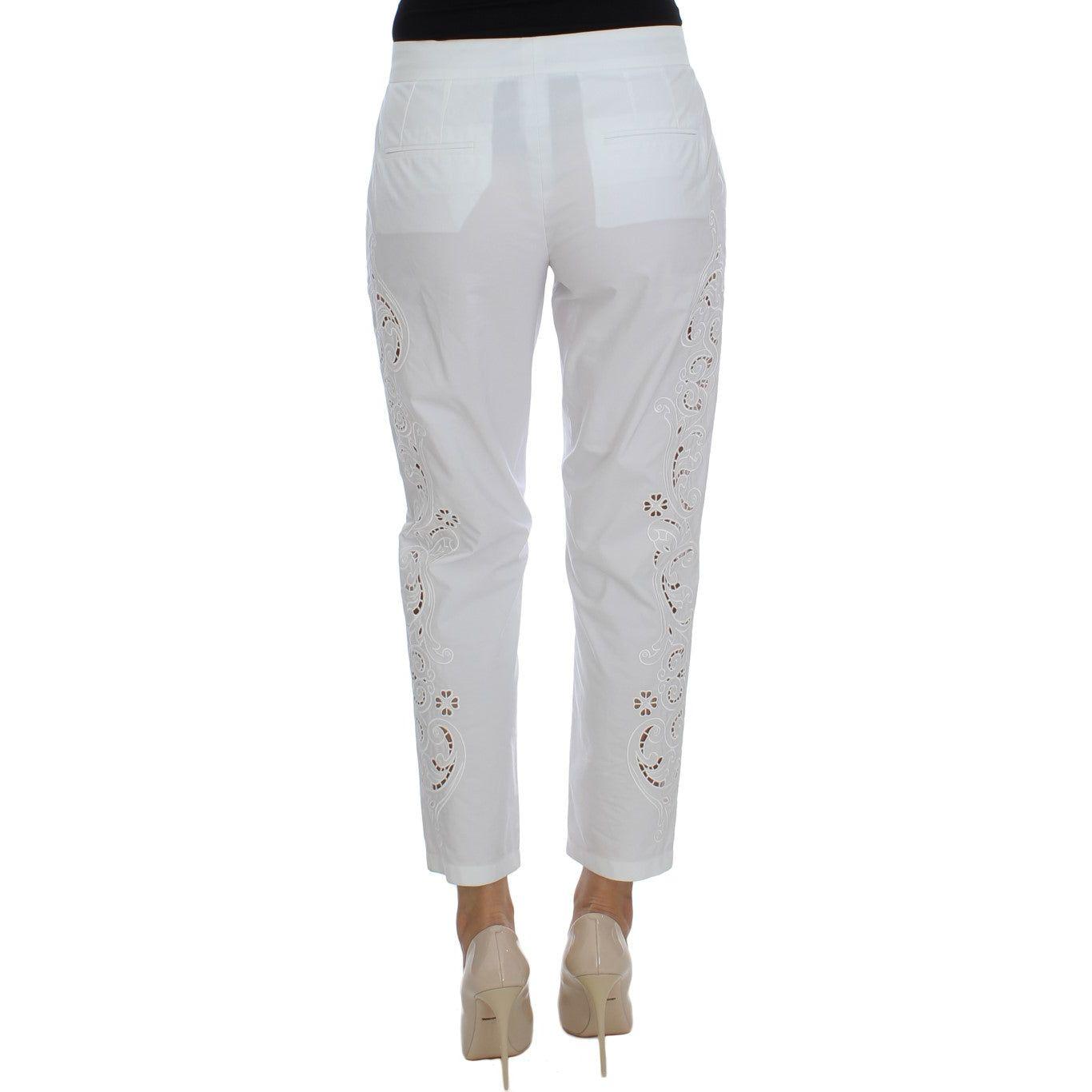 Dolce & Gabbana White Floral Cutout Dress Sicily Pants SIG20046-2
