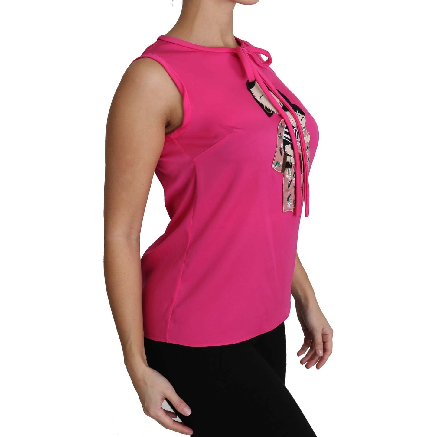 Dolce & Gabbana Elegant Pink Silk Family Tank Top Shirt Dolce & Gabbana Maroon