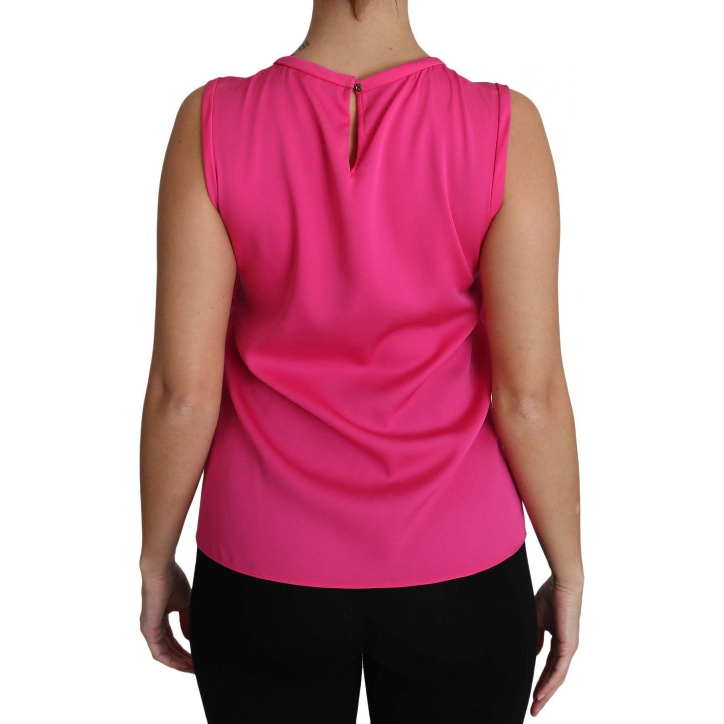 Dolce & Gabbana Elegant Pink Silk Family Tank Top Shirt Dolce & Gabbana Maroon