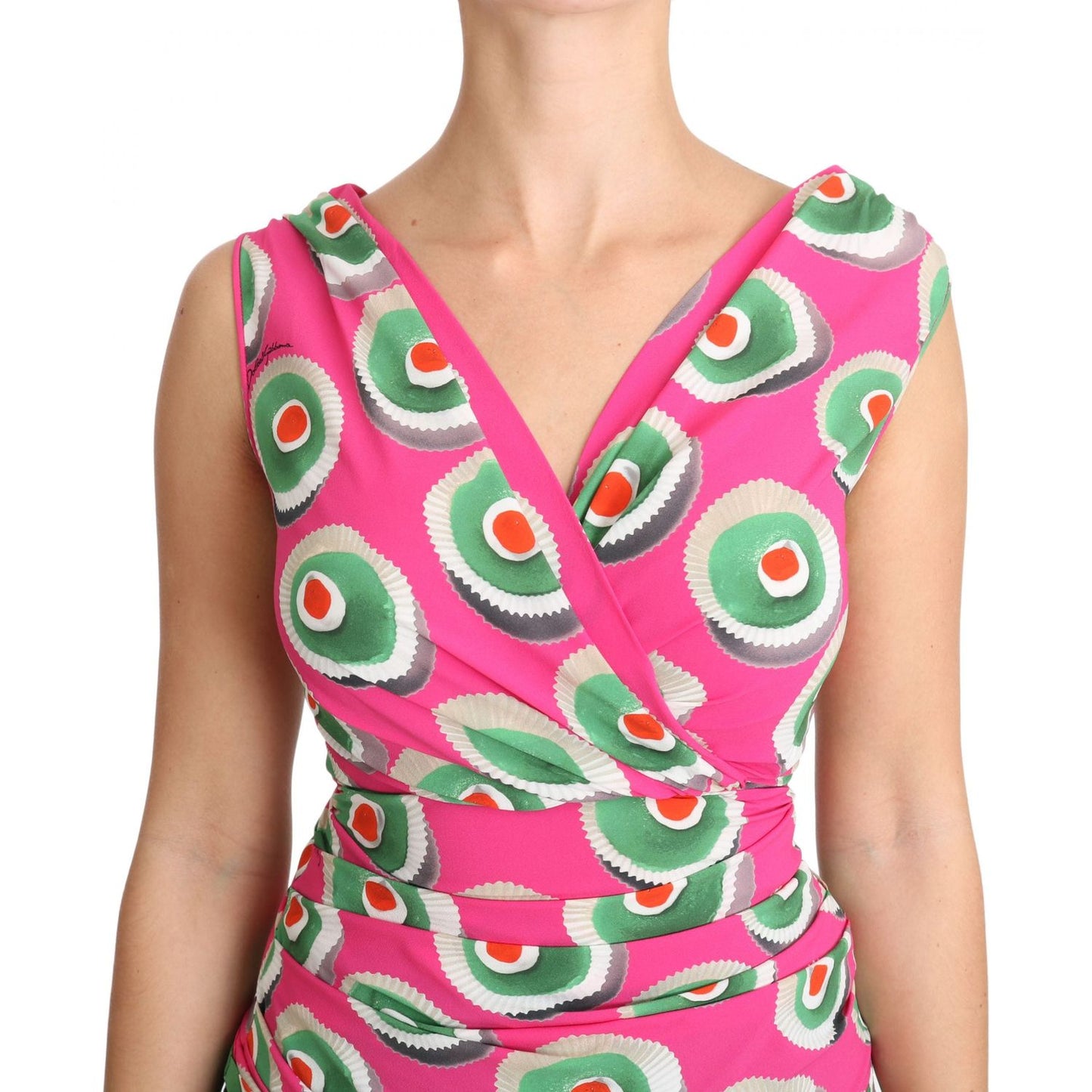 Dolce & Gabbana Sicilian Cake Print Sleeveless Silk Top Dolce & Gabbana Tan