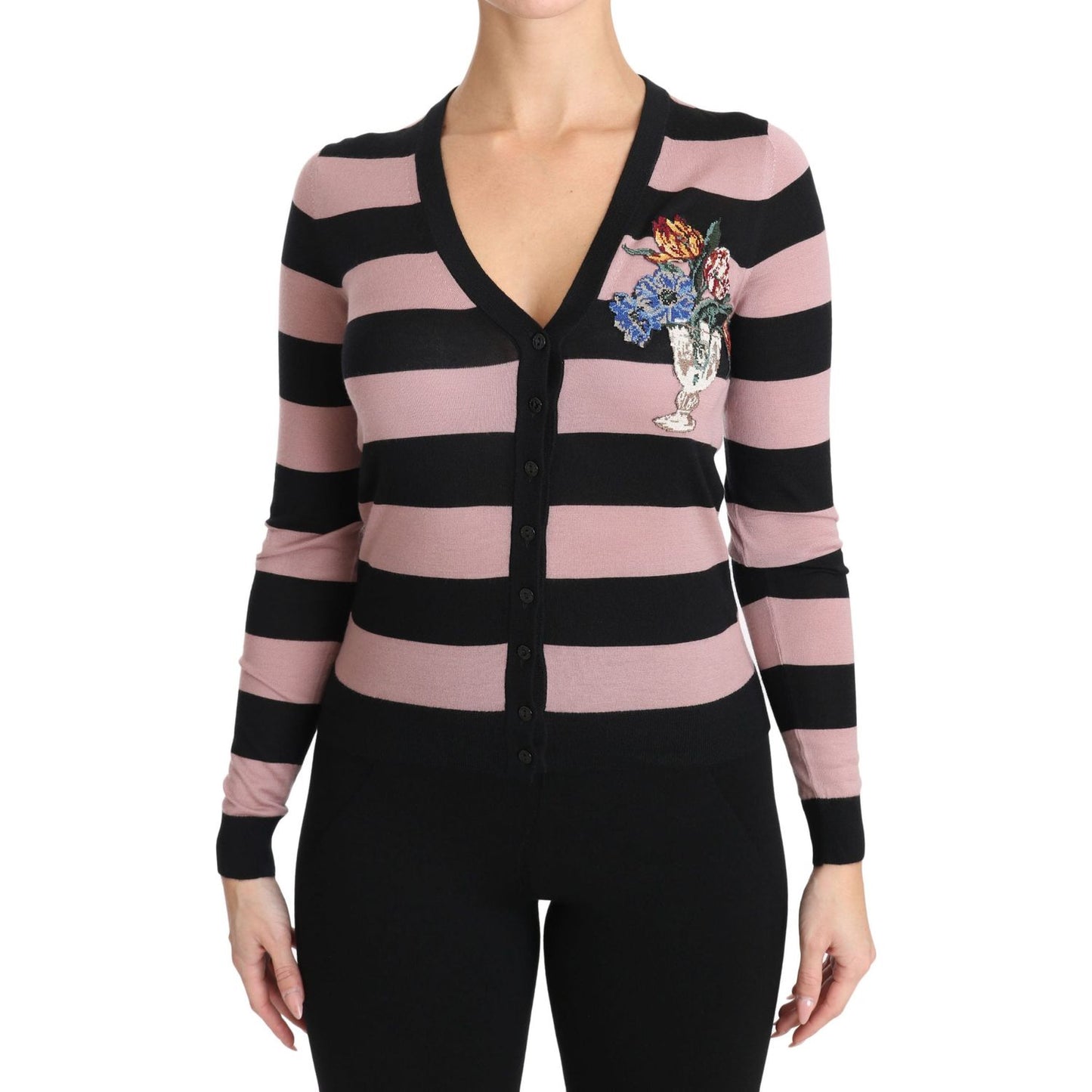 Dolce & Gabbana Elegant Floral Embroidered Cashmere Cardigan Dolce & Gabbana Tan