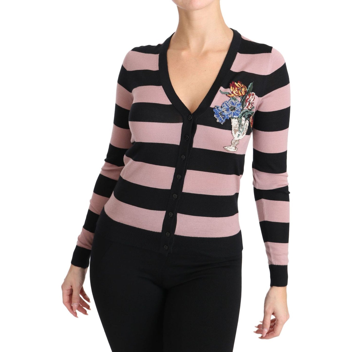 Dolce & Gabbana Elegant Floral Embroidered Cashmere Cardigan Dolce & Gabbana Tan