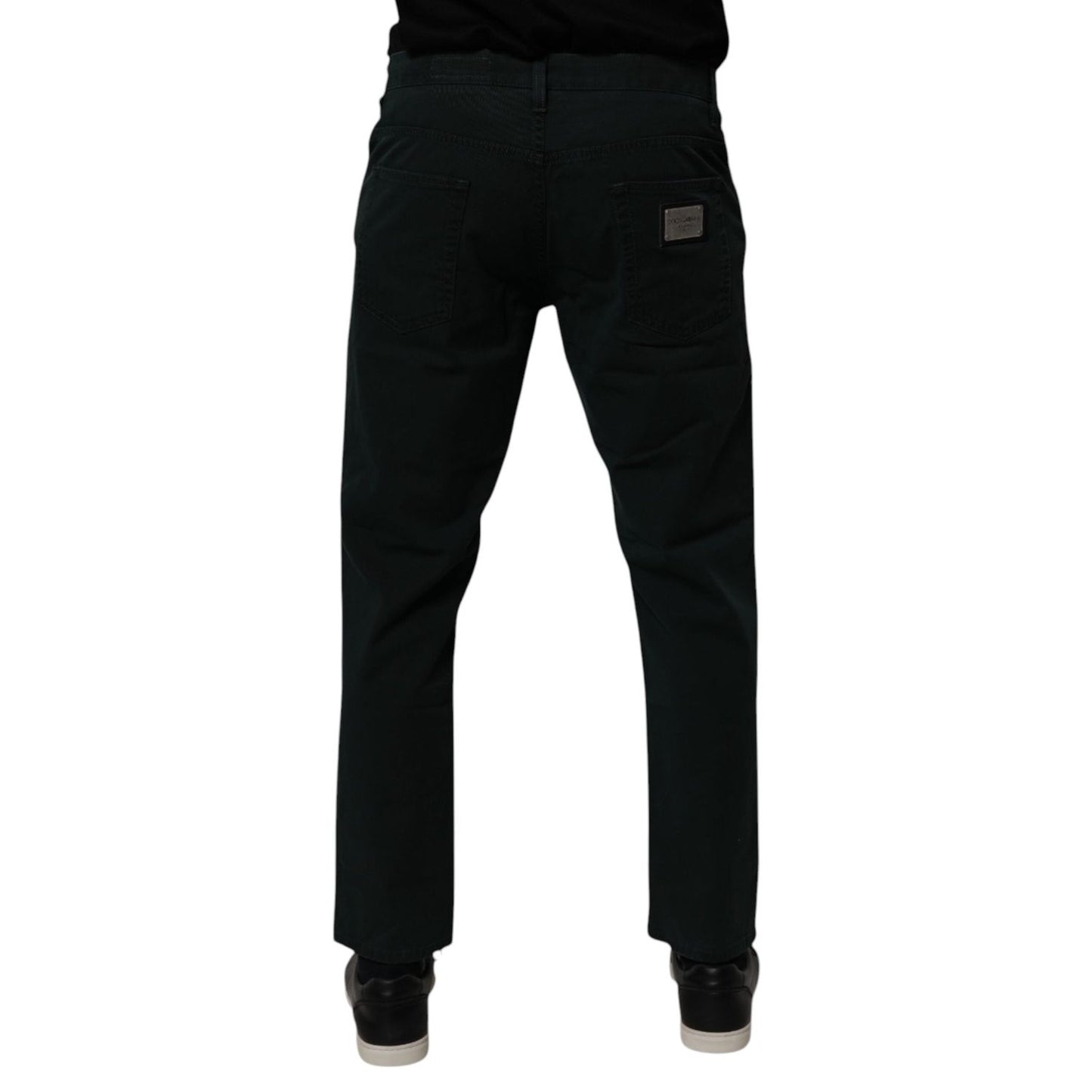 Dolce & Gabbana Dark Green Cotton Loose Men Denim Jeans PAN75209-48