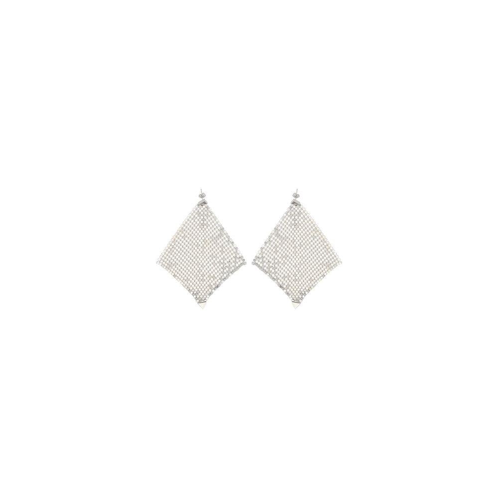 Rabanne Pixel Chainmail Earrings Rabanne Light Gray