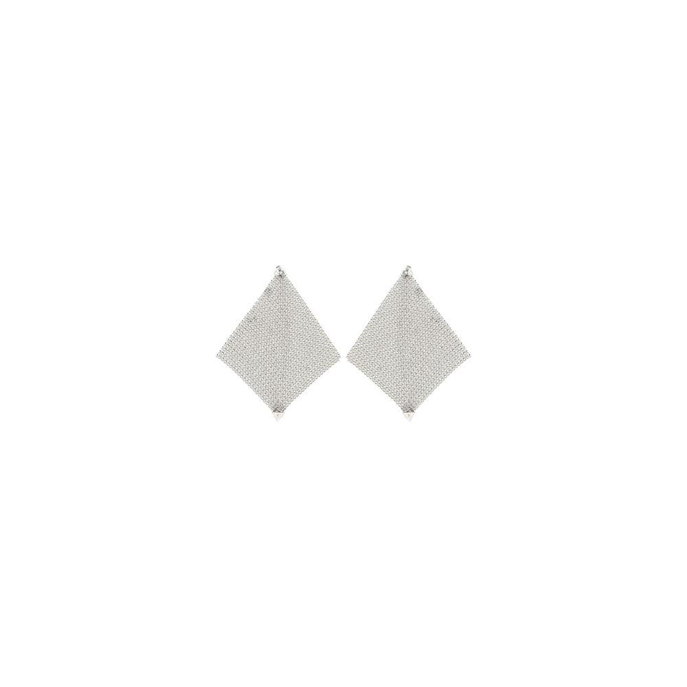 Rabanne Pixel Chainmail Earrings Rabanne Light Gray