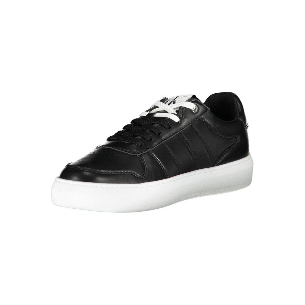 Calvin Klein Black Polyester Men Sneaker Calvin Klein Dark Slate Gray