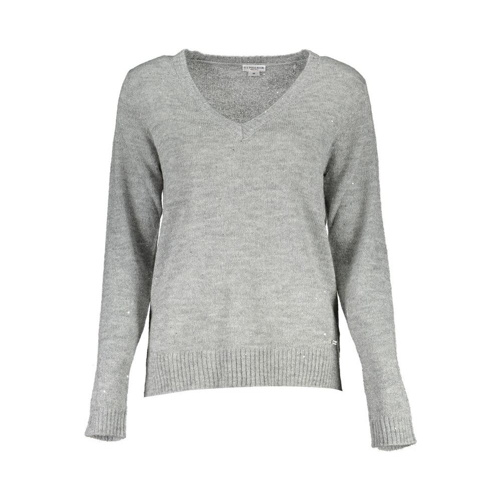 U.S. POLO ASSN. Silver Acrylic Women Sweater U.S. POLO ASSN. Dark Gray