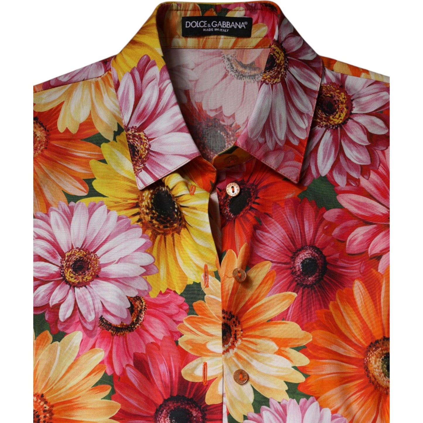 Dolce & Gabbana Multicolor Floral Cotton Cropped Blouse Top Dolce & Gabbana Sienna