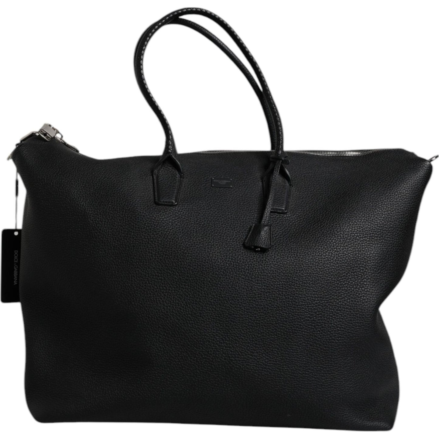 Dolce & Gabbana Black Calfskin Leather Hand Shoulder Duffle Bag BAG4377