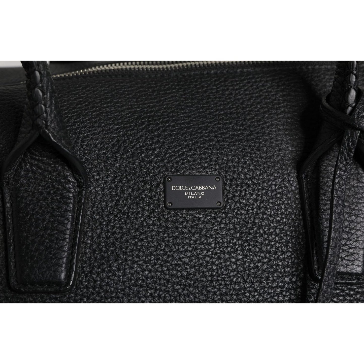 Dolce & Gabbana Black Calfskin Leather Hand Shoulder Duffle Bag BAG4377