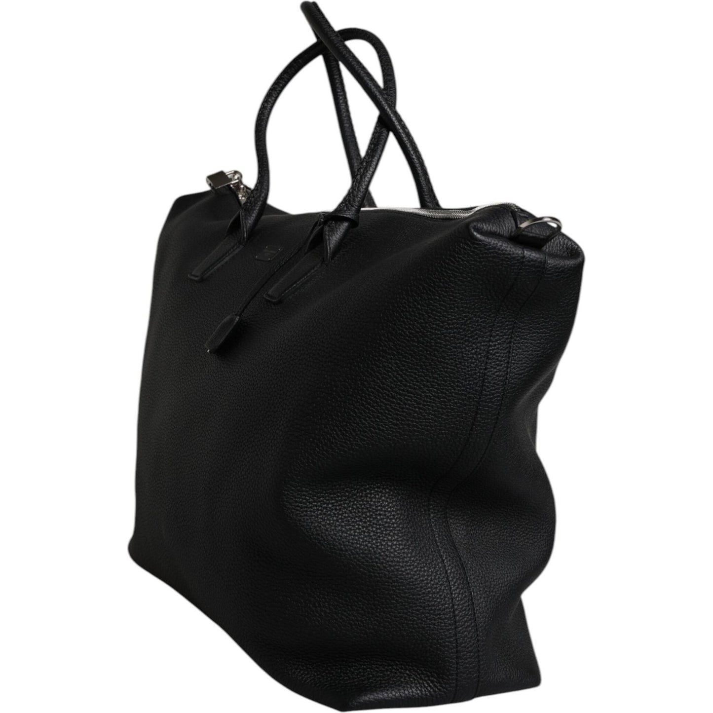 Dolce & Gabbana Black Calfskin Leather Hand Shoulder Duffle Bag BAG4377