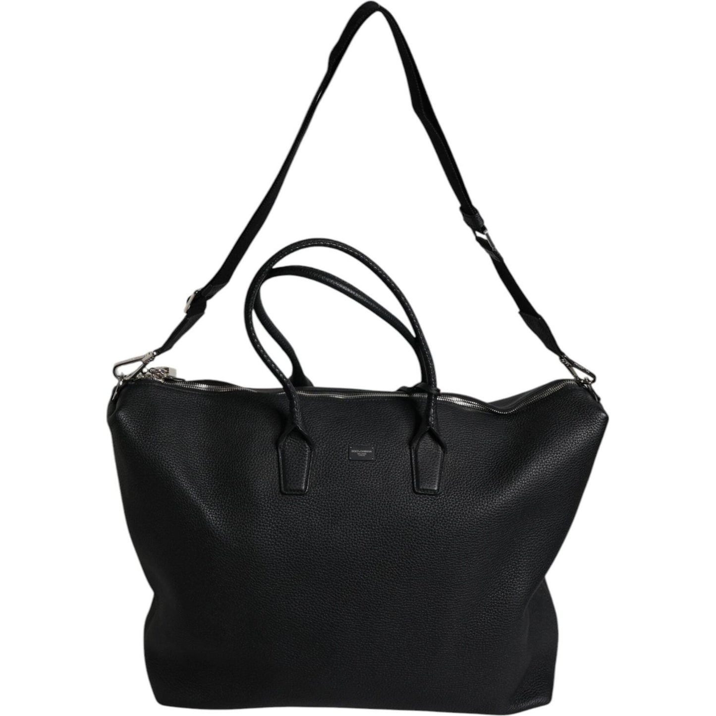 Dolce & Gabbana Black Calfskin Leather Hand Shoulder Duffle Bag BAG4377