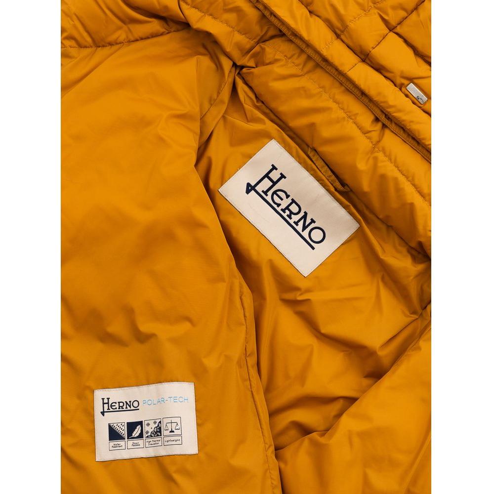 Herno Yellow Polyamide Jackets & Coat Herno Dark Goldenrod