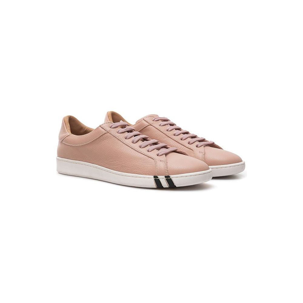 Bally Elegant Pink Leather Sneakers for Women Bally Gray