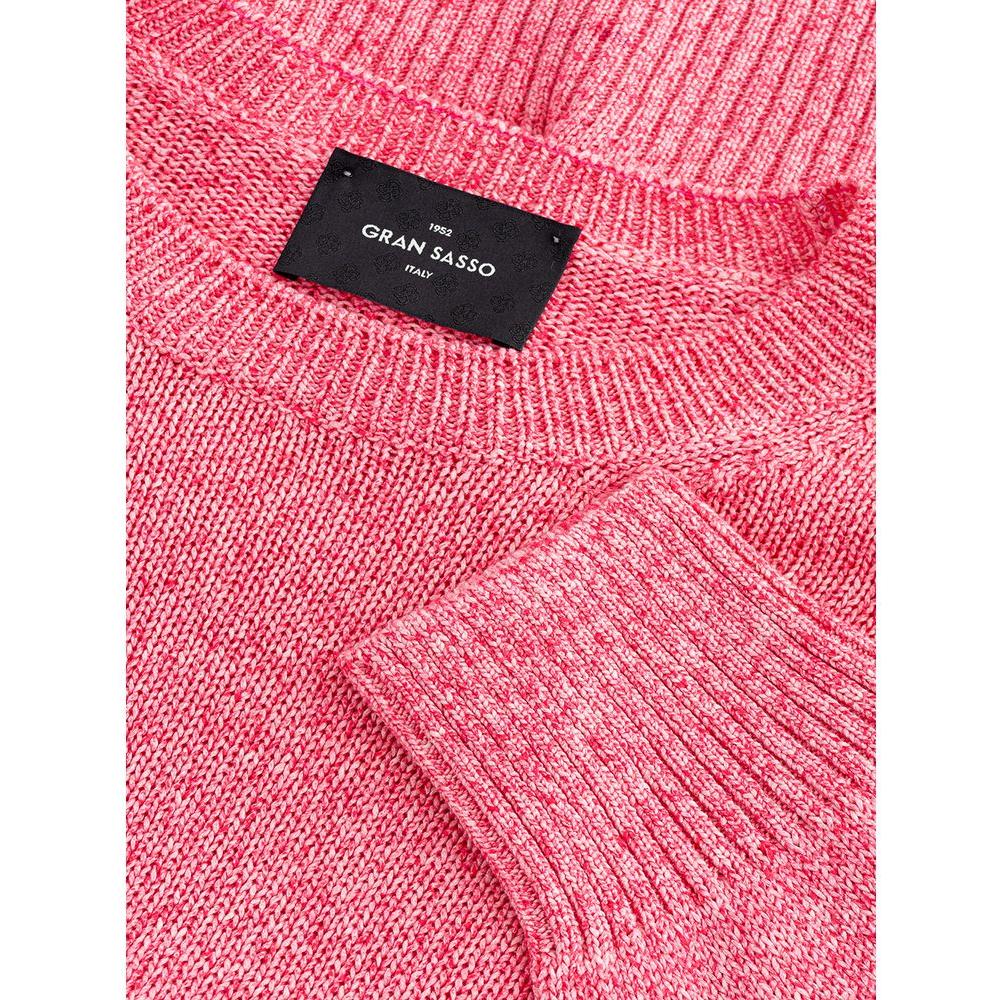 Gran Sasso Pink Cotton Sweater Gran Sasso Pale Violet Red