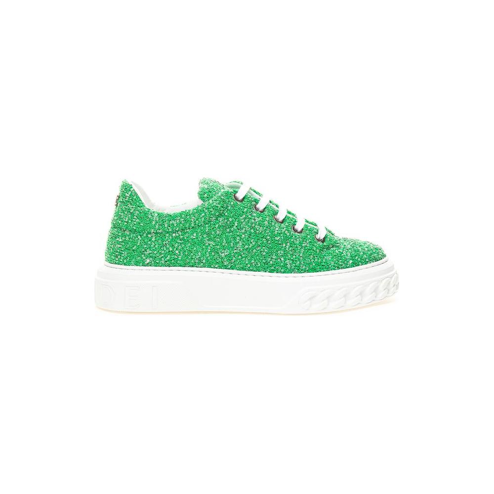 Casadei Emerald Elegance Leather Sneakers Casadei Beige
