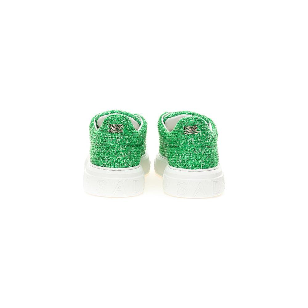 Casadei Emerald Elegance Leather Sneakers Casadei Sea Green