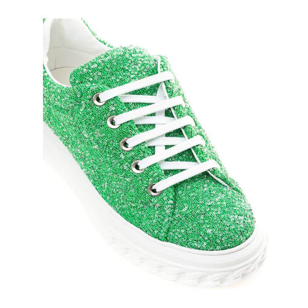 Casadei Emerald Elegance Leather Sneakers Casadei Sea Green