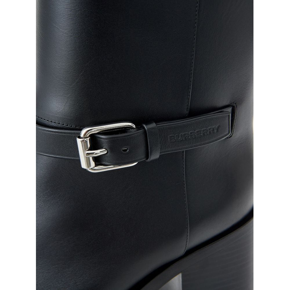 Burberry Black Leather Boot Burberry Dark Slate Gray