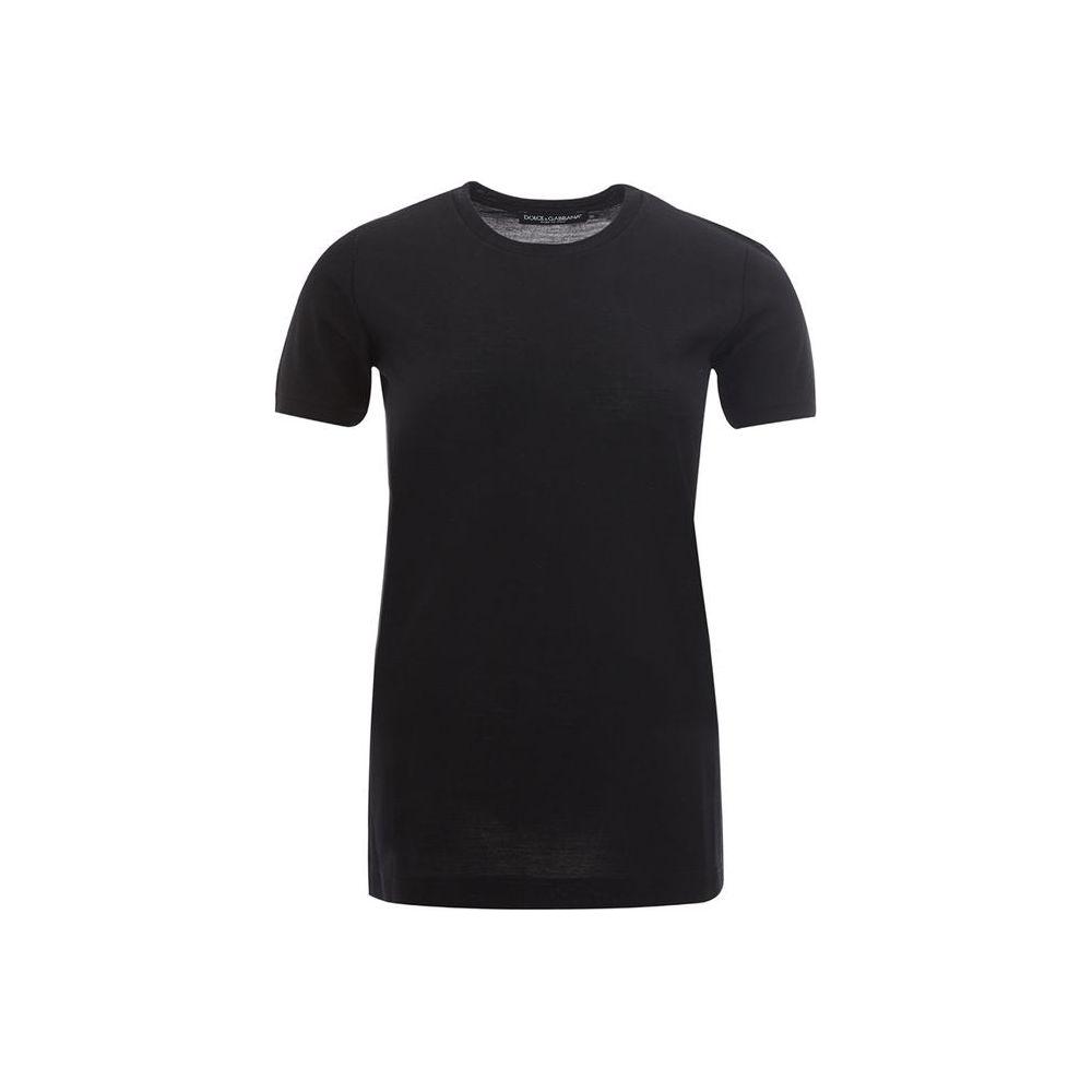 Dolce & Gabbana Black Cotton Tops & T-Shirt Dolce & Gabbana Black