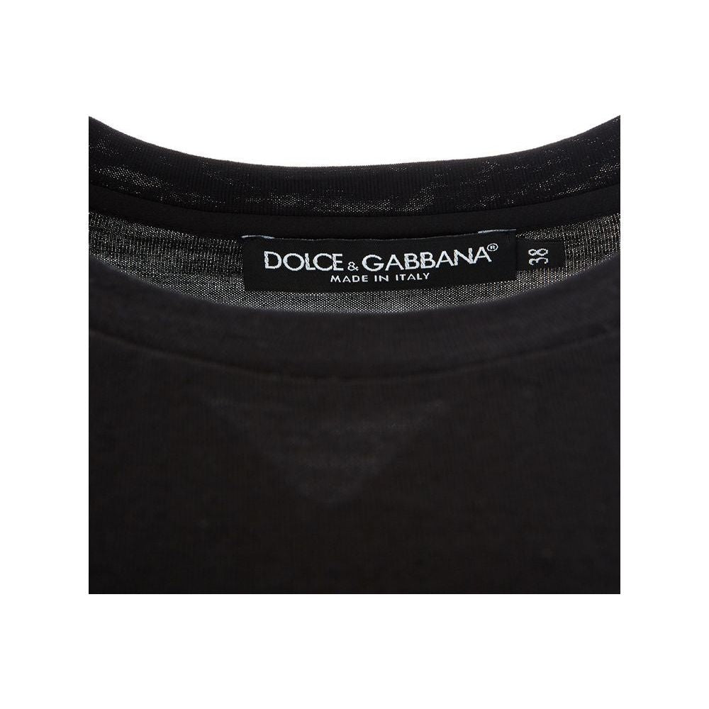 Dolce & Gabbana Black Cotton Tops & T-Shirt Dolce & Gabbana Black