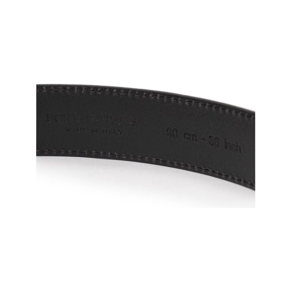 Dolce & Gabbana Black Leather Belt Dolce & Gabbana Lavender