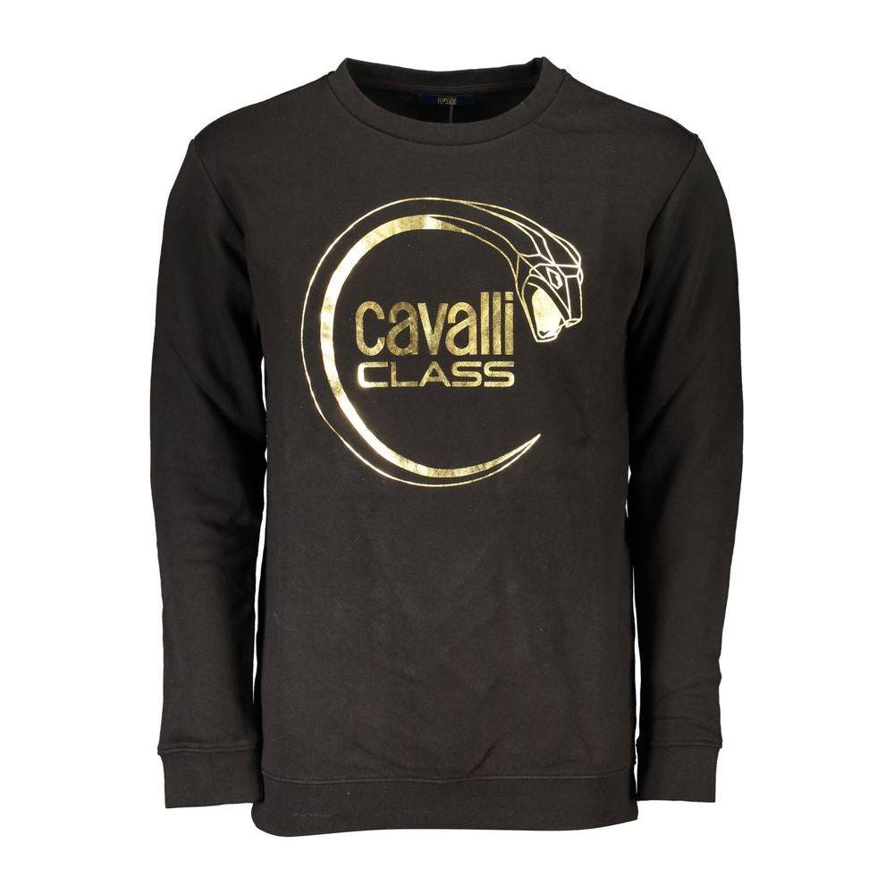 Cavalli Class Black Cotton Sweater Cavalli Class Dark Slate Gray