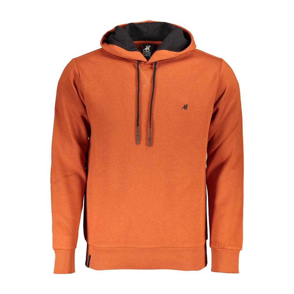 U.S. Grand Polo Elegant Bronze Hooded Sweatshirt with Embroidery U.S. Grand Polo Chocolate