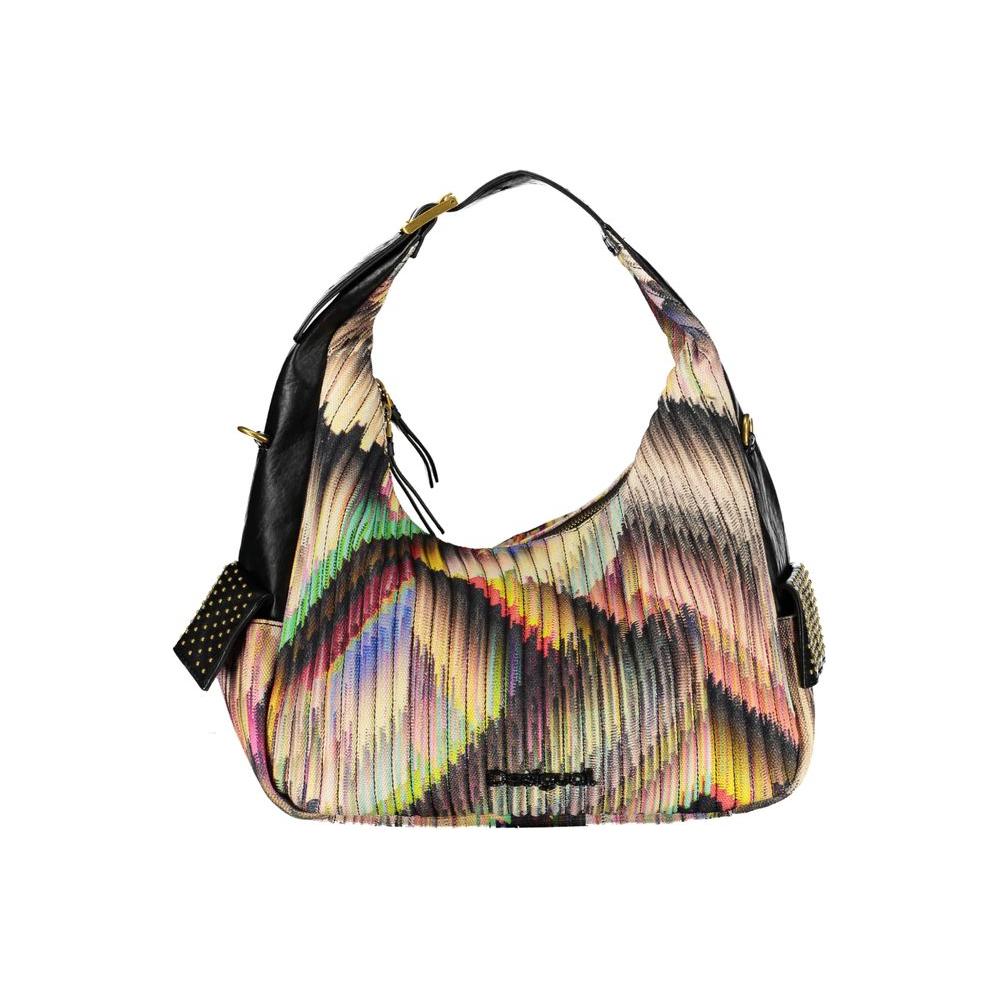 Desigual Black Polyester Handbag Desigual Tan