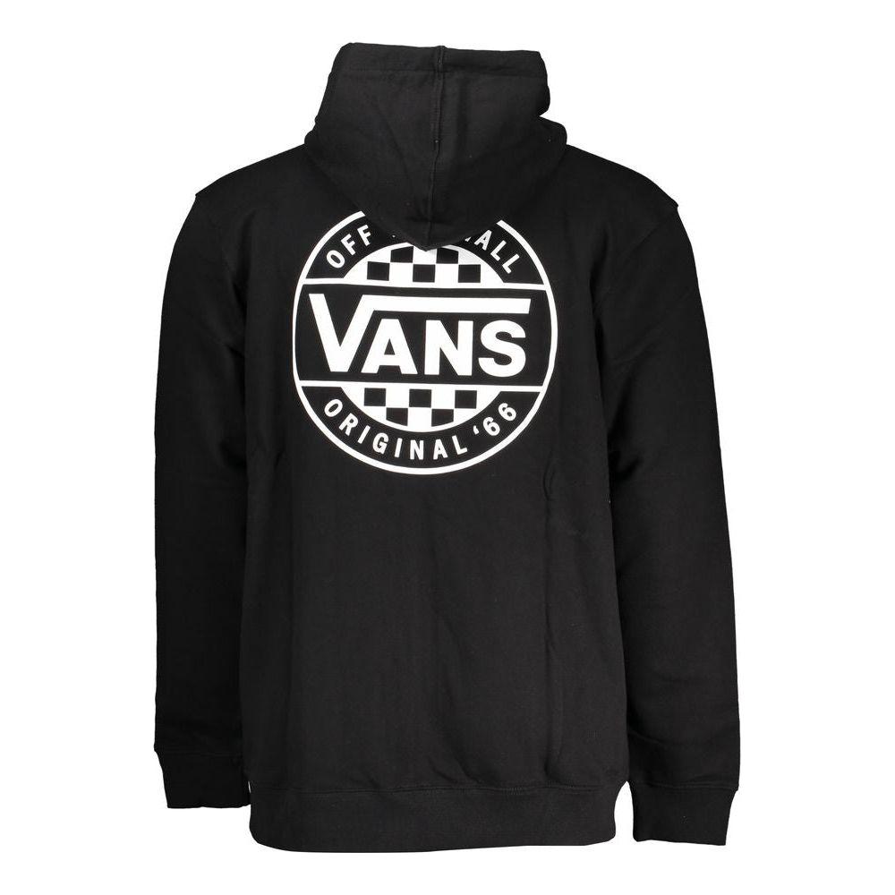 Vans Sleek Black Zip Hoodie with Logo Print Vans Black