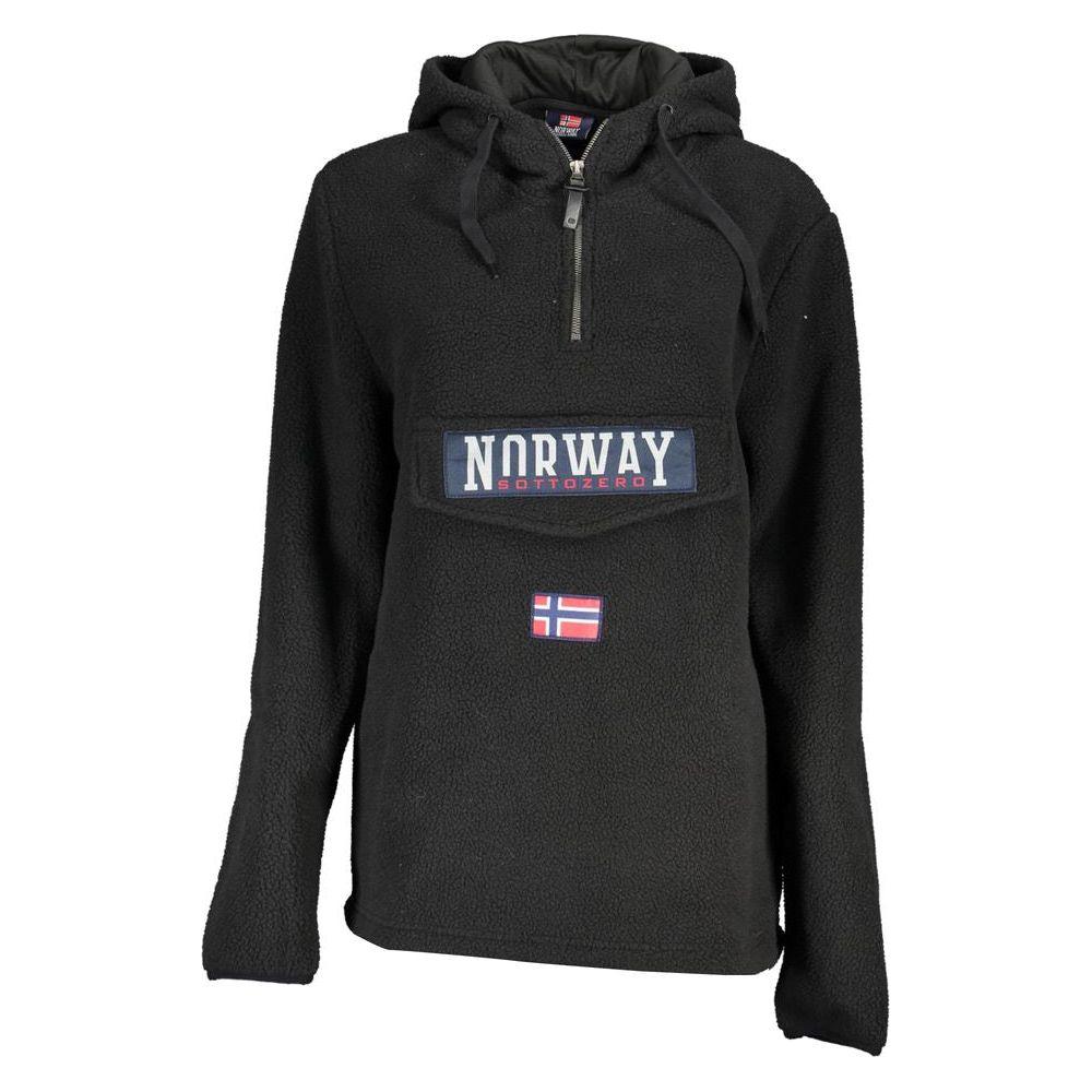 Norway 1963 Elegant Black Half Zip Hooded Sweatshirt Norway 1963 Dark Slate Gray