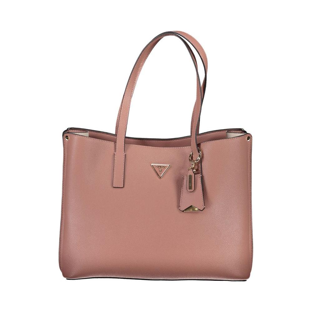 Guess Jeans Pink Polyethylene Handbag Guess Jeans Rosy Brown