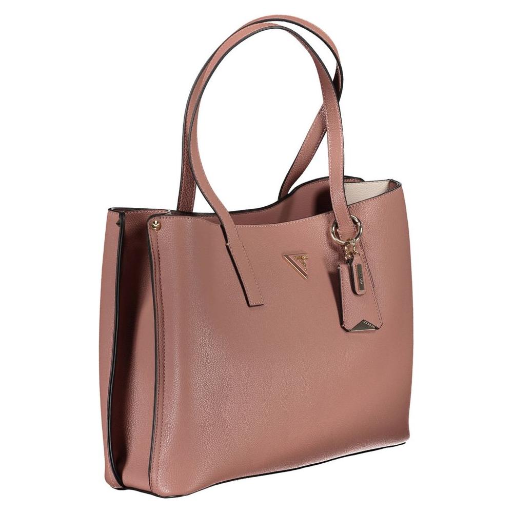 Guess Jeans Pink Polyethylene Handbag Guess Jeans Rosy Brown
