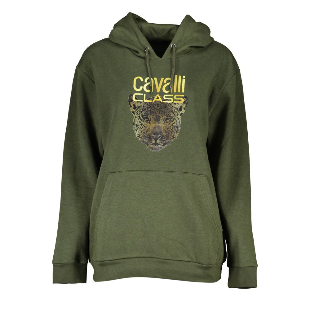 Cavalli Class Green Cotton Sweater Cavalli Class Dark Olive Green
